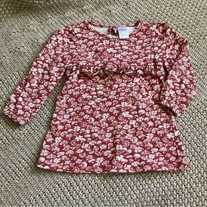Nordstrom Rack Ruffle Long Sleeve 100% Cotton Size 12 Months NWOT 029
